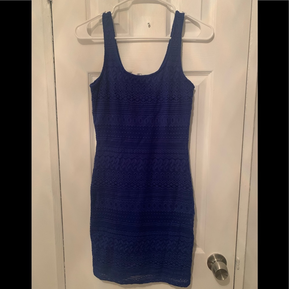 blue lace bodycon dress